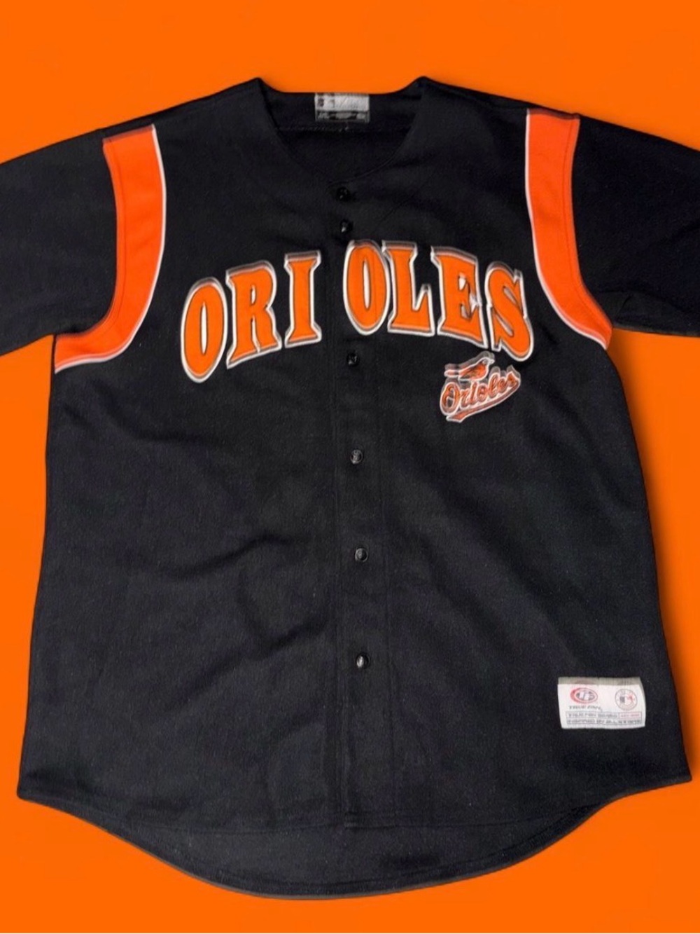 MLB Orioles Kids Black and Orange Button-Up Jersey